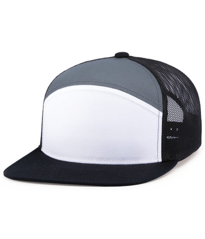 Pacific Headwear WHITE/GRAPHITE/BLACK / OS 6-Panel Arch Trucker Snapback Cap