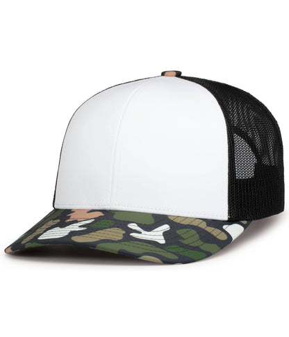 Pacific Headwear WHITE/LT CHARCOAL/BAYOU / OS WEEKENDER DUCK CAMO TRUCKER SNAPBACK CAP