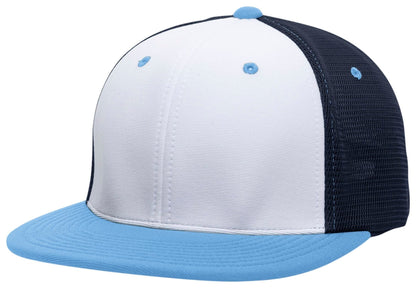 Pacific Headwear WHITE/NAVY/COLUMBIA BLUE / S/M Premium M2 Performance Trucker Flexfit® Cap