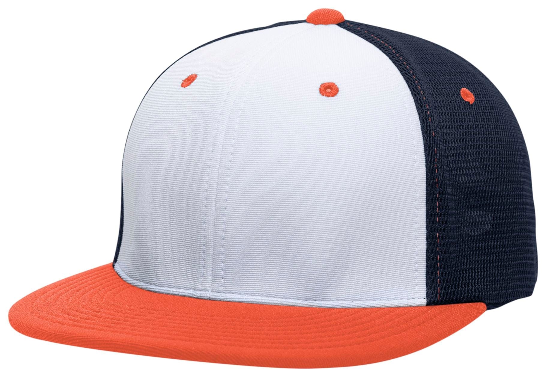 Pacific Headwear WHITE/NAVY/ORANGE / S/M Premium M2 Performance Trucker Flexfit® Cap