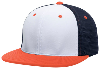 Pacific Headwear WHITE/NAVY/ORANGE / S/M Premium M2 Performance Trucker Flexfit® Cap