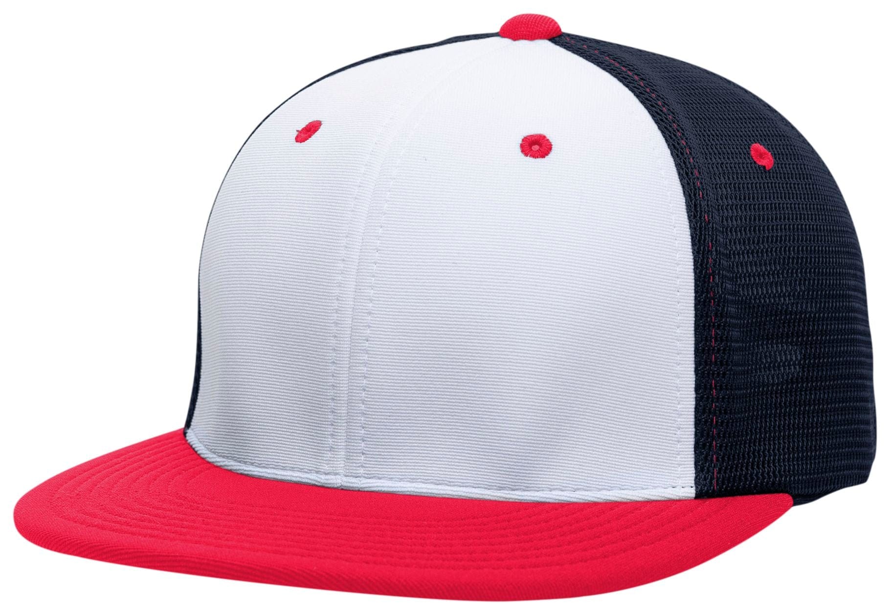 Pacific Headwear WHITE/NAVY/RED / S/M Premium M2 Performance Trucker Flexfit® Cap