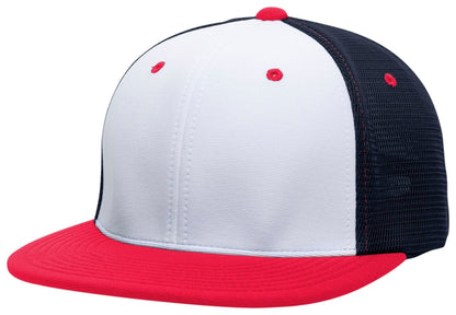 Pacific Headwear WHITE/NAVY/RED / S/M Premium M2 Performance Trucker Flexfit® Cap