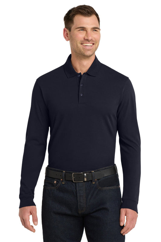 Port Authority Navy / XS Port Authority ®  EZCotton ®  Long Sleeve Polo. K8000LS