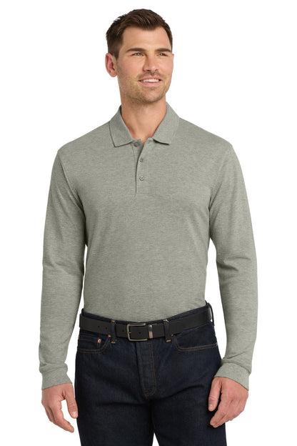 Port Authority Oxford Heather / XS Port Authority ®  EZCotton ®  Long Sleeve Polo. K8000LS