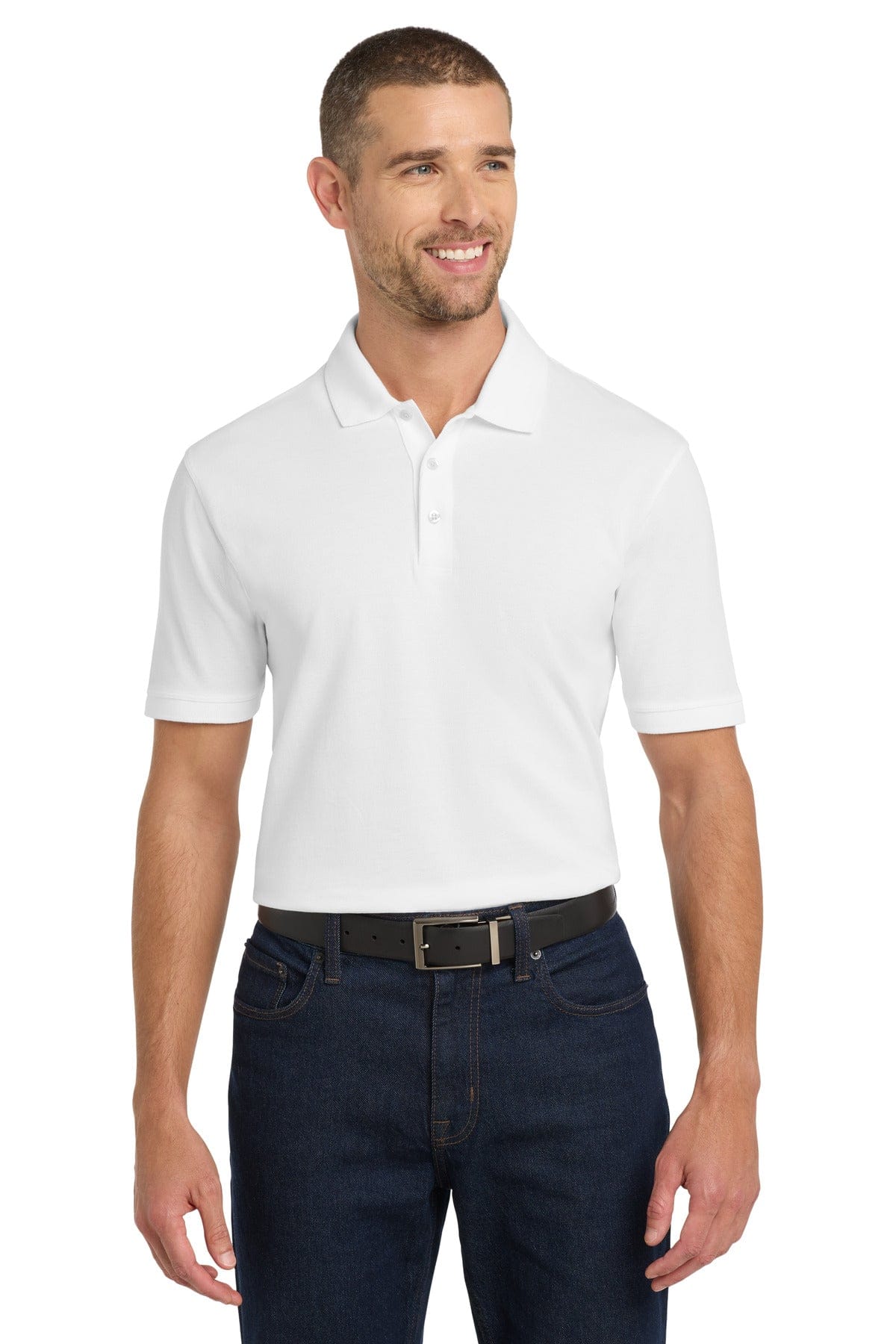 Port Authority White / XS Port Authority ®  EZCotton ®  Polo. K8000