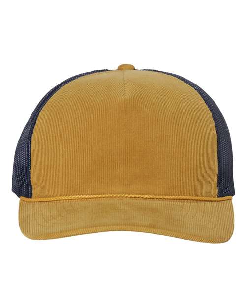 Richardson Amber Gold/ Navy / Adjustable Richardson 930 Troutdale Corduroy Trucker Cap