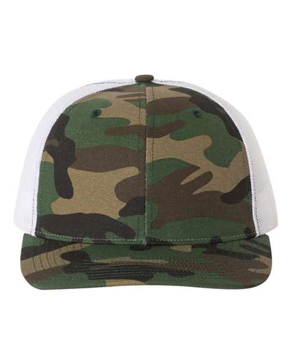 Richardson Army Camo/ White / Adjustable Printed Trucker Cap