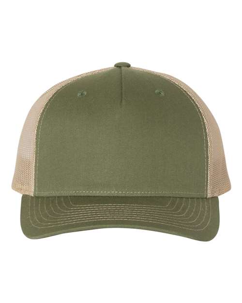 Richardson Army Olive Green/ Tan / Adjustable Richardson 112FP Five-Panel Trucker Cap