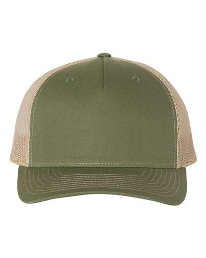 Richardson Army Olive Green/ Tan / Adjustable Richardson 112FP Five-Panel Trucker Cap
