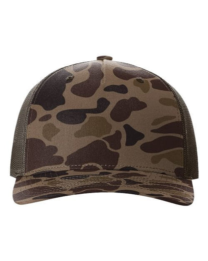 Richardson Bark Duck Camo/ Brown / Adjustable Richardson 112PFP Five-Panel Printed Trucker Cap