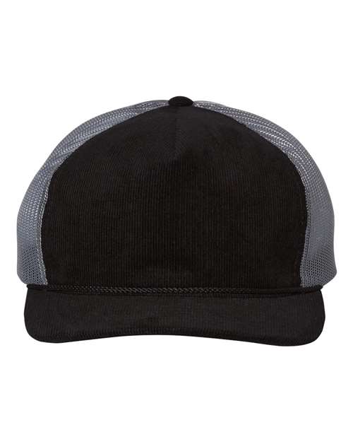 Richardson Black/ Charcoal / Adjustable Richardson 930 Troutdale Corduroy Trucker Cap