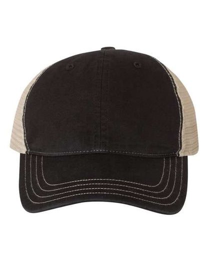 Richardson Black/ Khaki / Adjustable Richardson 111 Garment-Washed Trucker Cap
