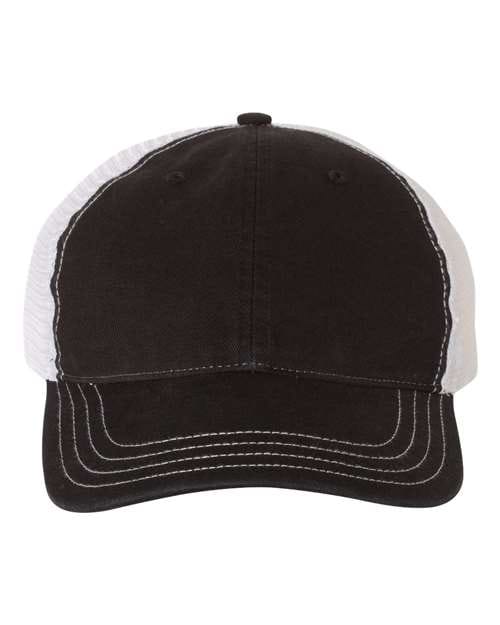 Richardson Black/ White / Adjustable Richardson 111 Garment-Washed Trucker Cap