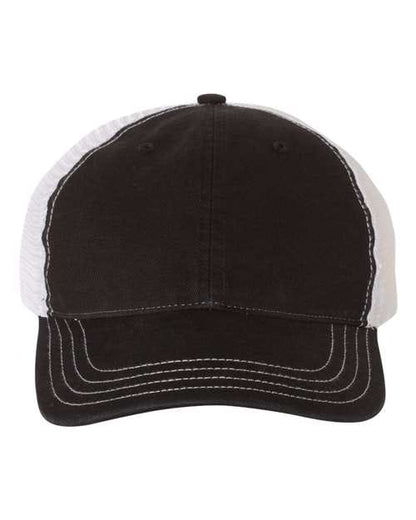 Richardson Black/ White / Adjustable Richardson 111 Garment-Washed Trucker Cap
