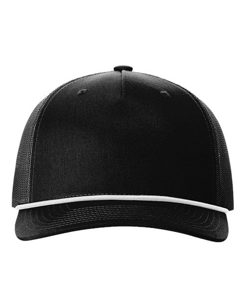 Richardson Black/ White / Adjustable Richardson 112 FPR Five-Panel Trucker with Rope Cap