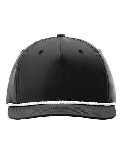 Richardson Black/ White / Adjustable Richardson 258 Five-Panel Classic Rope Cap