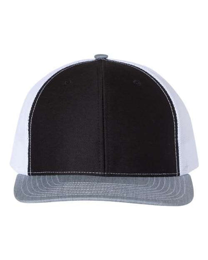 Richardson Black/ White/ Heather Grey / OSFM Richardson 112 Snapback Trucker Cap