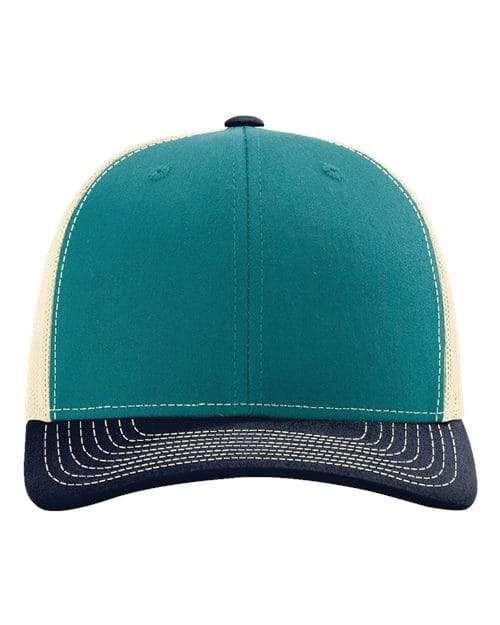 Richardson Blue Teal/ Birch/ Navy / OSFM Richardson 112 Snapback Trucker Cap