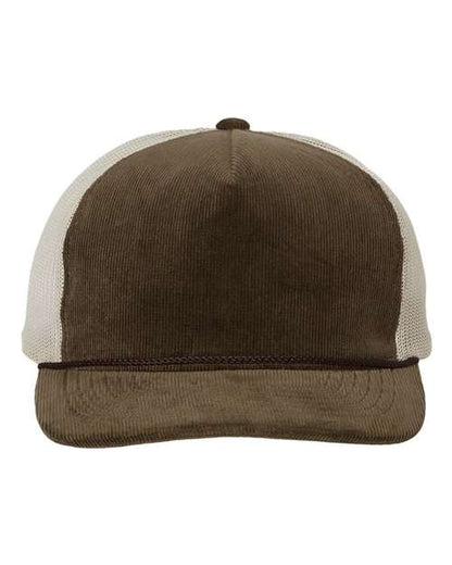 Richardson Brown/ Sand / Adjustable Richardson 930 Troutdale Corduroy Trucker Cap