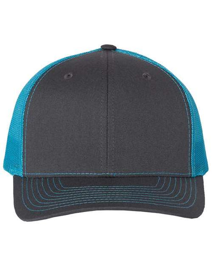 Richardson Charcoal/ Neon Blue / OSFM Richardson 112 Snapback Trucker Cap
