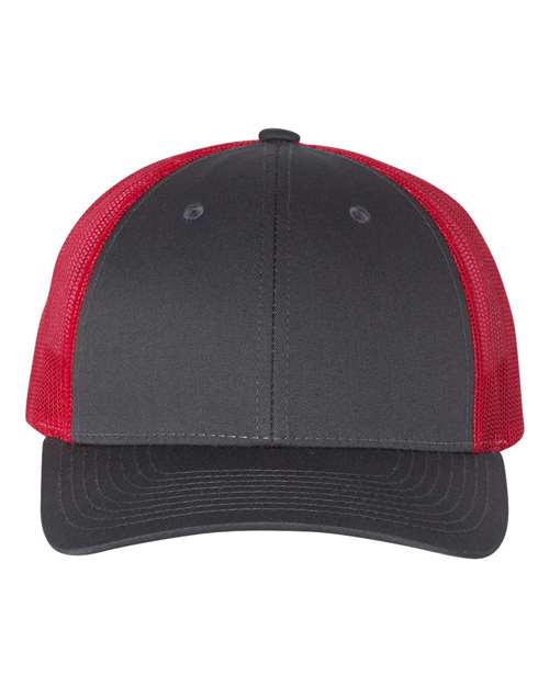 Richardson Charcoal/ Red / M/L Richardson 115 Low Pro Trucker Cap