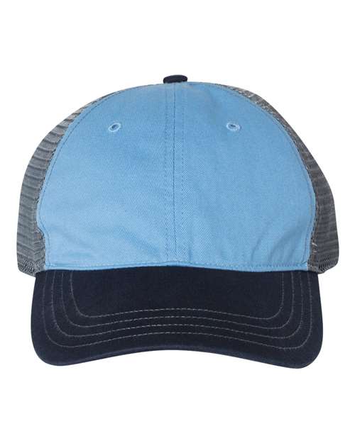 Richardson Columbia Blue/ Charcoal/ Navy / Adjustable Richardson 111 Garment-Washed Trucker Cap