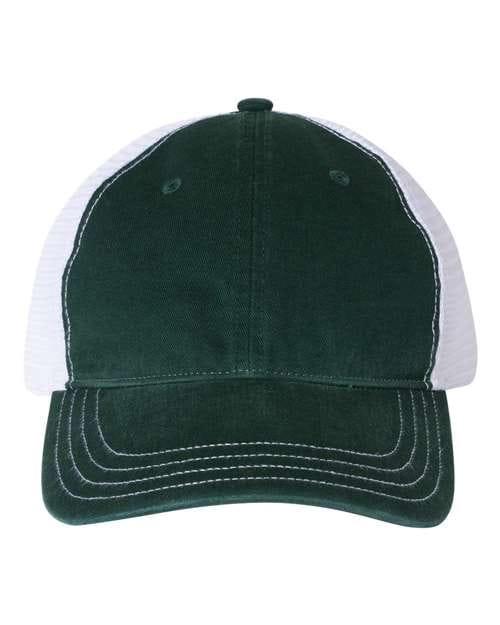 Richardson Dark Green/ White / Adjustable Richardson 111 Garment-Washed Trucker Cap