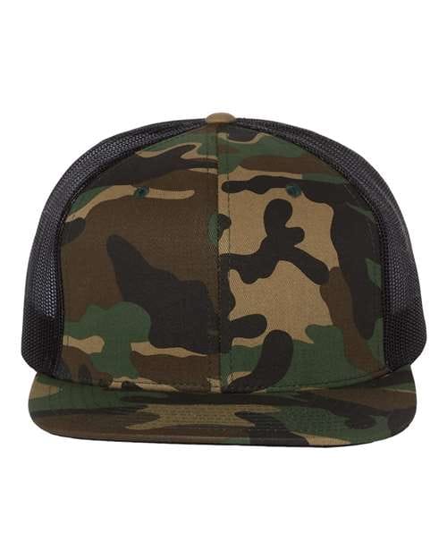 Richardson Green Camo/ Black / Adjustable Richardson 511 Wool Blend Flat Bill Trucker Cap