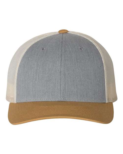 Richardson Heather Grey/ Birch/ Amber Gold / M/L Richardson 115 Low Pro Trucker Cap
