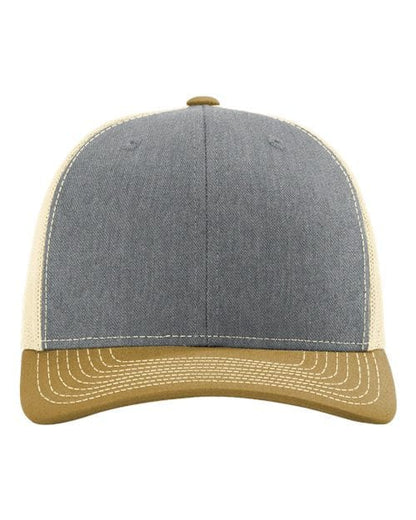 Richardson Heather Grey/ Birch/ Amber Gold / OSFM Richardson 112 Snapback Trucker Cap