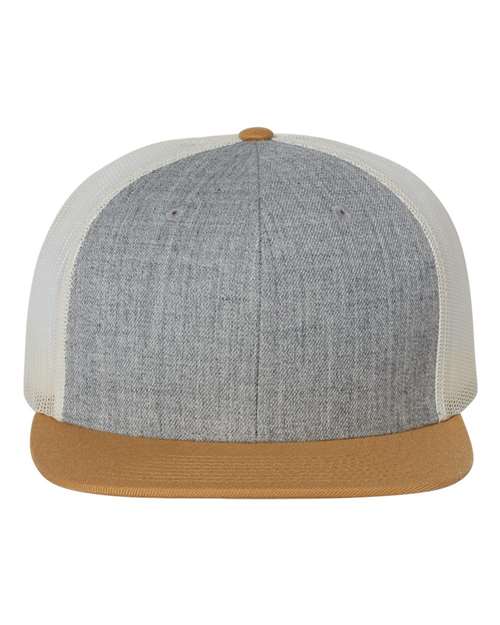 Richardson Heather Grey/ Birch/ Biscuit / Adjustable Richardson 511 Wool Blend Flat Bill Trucker Cap