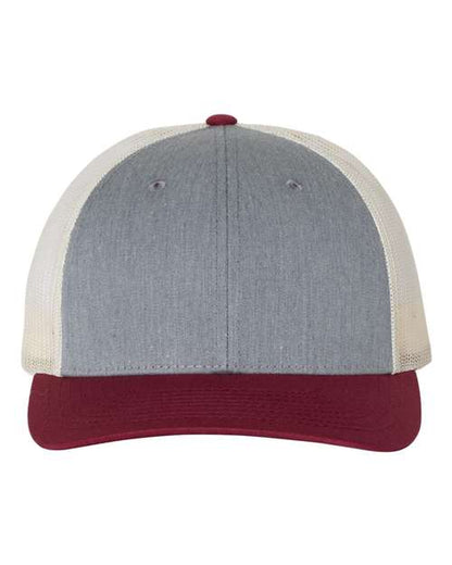 Richardson Heather Grey/ Birch/ Cardinal / M/L Richardson 115 Low Pro Trucker Cap