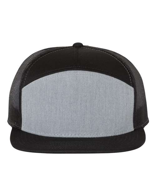 Richardson Heather Grey/ Black / Adjustable Richardson 168 Seven-Panel Trucker Cap
