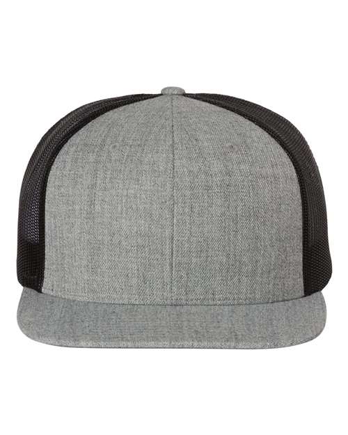 Richardson Heather Grey/ Black / Adjustable Richardson 511 Wool Blend Flat Bill Trucker Cap