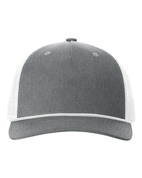 Richardson Heather Grey/ White / Adjustable Richardson 112 FPR Five-Panel Trucker with Rope Cap