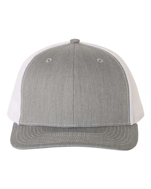 Richardson Heather Grey/ White / OSFM Richardson 112 Snapback Trucker Cap