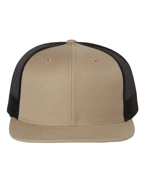 Richardson Khaki/ Black / Adjustable Richardson 511 Wool Blend Flat Bill Trucker Cap