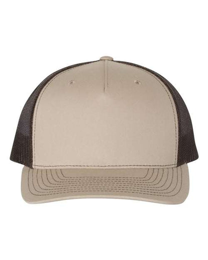 Richardson Khaki/ Coffee / Adjustable Richardson 112FP Five-Panel Trucker Cap