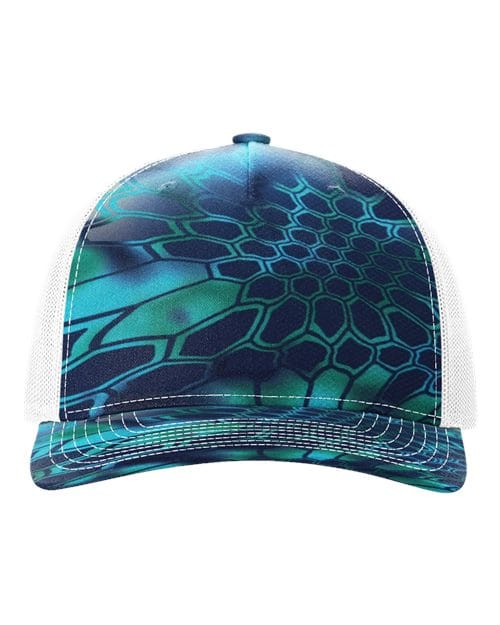 Richardson Kryptek Pontus/ White / Adjustable Richardson 112PFP Five-Panel Printed Trucker Cap