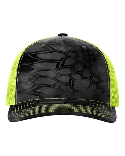 Richardson Kryptek Typhon/ Neon Yellow / Adjustable Richardson 112PFP Five-Panel Printed Trucker Cap
