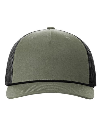 Richardson Loden Green/ Black / Adjustable Richardson 112 FPR Five-Panel Trucker with Rope Cap