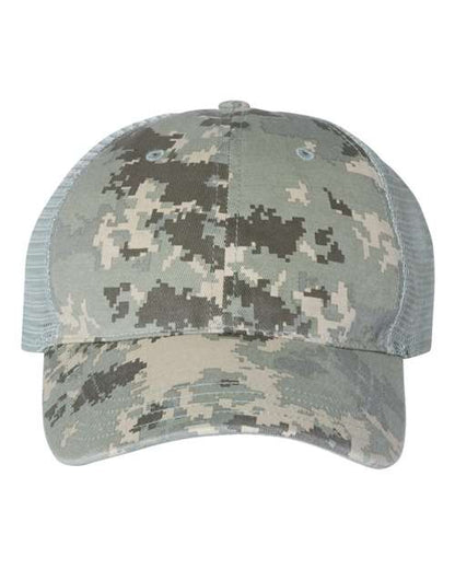 Richardson Military Digital Camo/ Light Green / Adjustable Richardson 111P Garment Washed Printed Trucker Cap