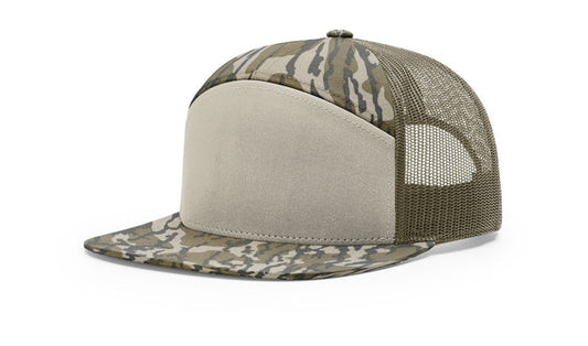 Richardson Mossy Oak Bottom Land/Loden Richardson 168P Printed 7 Panel Trucker Hat