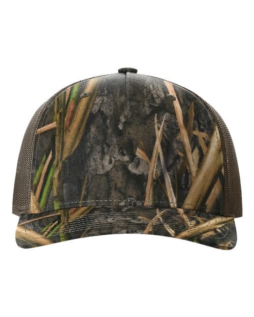 Richardson Mossy Oak Habitat/ Brown / Adjustable Richardson 112PFP Five-Panel Printed Trucker Cap