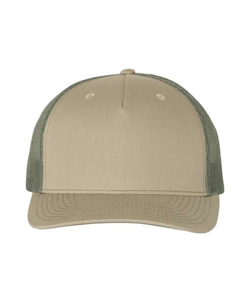 Richardson Pale Khaki/ Loden Green / Adjustable Richardson 112FP Five-Panel Trucker Cap