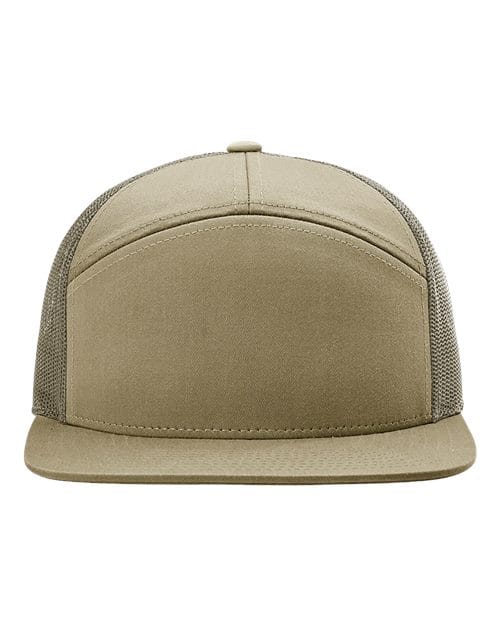 Richardson Pale Khaki/ Loden Green / Adjustable Richardson 168 Seven-Panel Trucker Cap