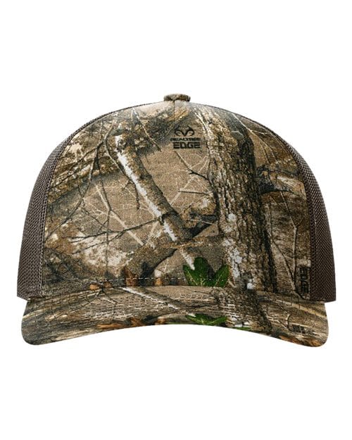 Richardson Realtree Edge/ Brown / Adjustable Richardson 112PFP Five-Panel Printed Trucker Cap