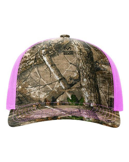 Richardson Realtree Edge/ Neon Pink / Adjustable Richardson 112PFP Five-Panel Printed Trucker Cap
