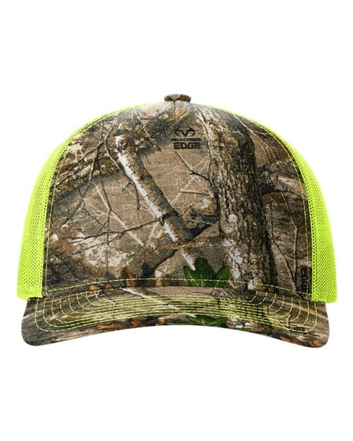 Richardson Realtree Edge/ Neon Yellow / Adjustable Richardson 112PFP Five-Panel Printed Trucker Cap